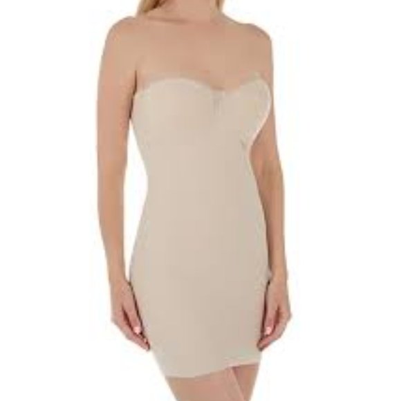 Victoria's Secret Vintage Nude Strapless Underwire Bra Slip Shapewear Size 36B - Picture 2 of 12
